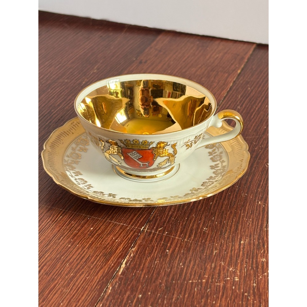 Vintage Winterling Bavaria Bremen Germany Gold Teacup & Saucer Souvenir